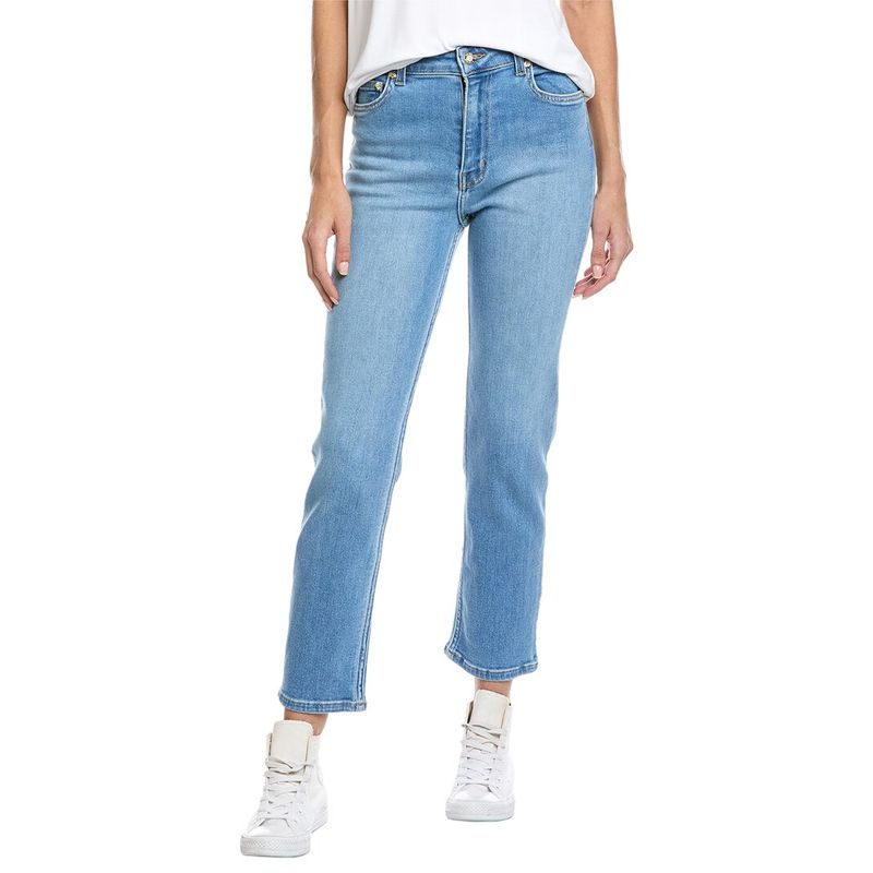 St. John Womens Stretch Light Wash Ankle Jean, Blue